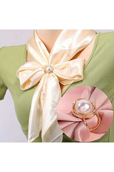 Bacoss وشاح-فولار-شال بتصميم بسيط مع مشبك 2 سم (BC-1234)