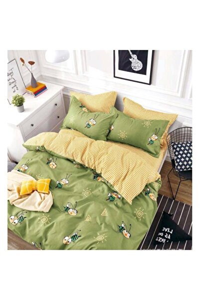 OEM Elegant Single Bed Set for 1 Person, 4 Pieces, Cotton Finet, Multicolor, H47