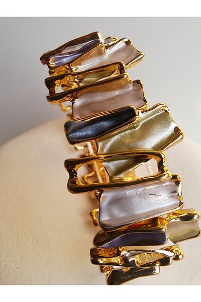 BHR AKSESUAR Gold Mixed Color Elastic Boho Style Bracelet