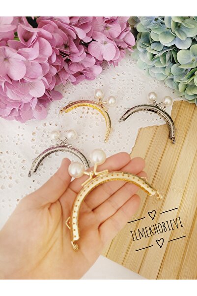 ilmekhobievi مثقاب معدني نصف قمر موديل 8.5 سم لون ذهبي (1 قطعة)