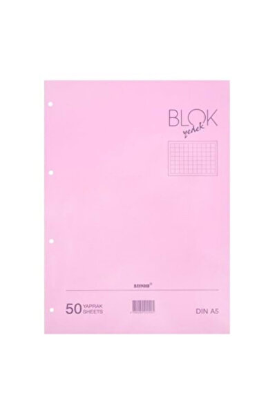 Genel Markalar Kolej Yedeği A5 50 Yaprak Kareli Pembe Bbn0233