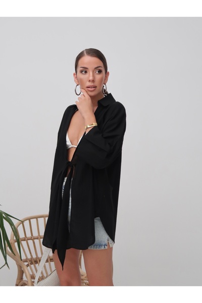 Paw Garage Γυναικείο λινό πουκάμισο με μονό κορδόνι παρέο