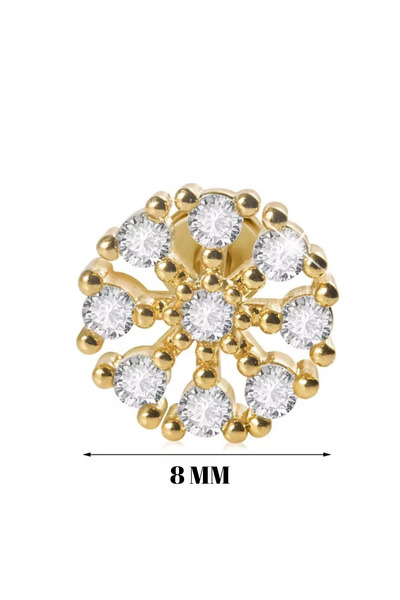 POKAK Zirkon Taşlı Piercing Tragus Helix Rook Conch Lobe Cartilage Daith Kıkırdak - 1 ADET