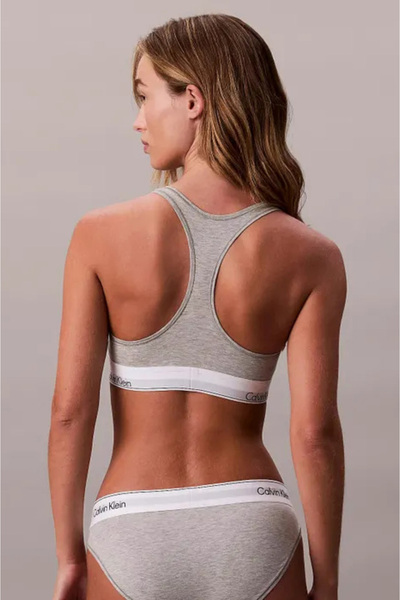 Calvin Klein Női racerback logós csíkos bralette - szürke