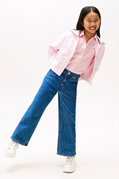 Tommy Hilfiger Kız Çocuk Beli Gipe Lastikli Fermuarlı Sweatshirt - Pembe