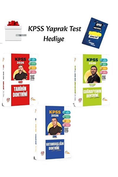 Doktrin Yayınları Doktrin 2026 KPSS Tarih, Coğrafya ve Vatandaşlık Soru Bankası (3 Kitap) + KPSS Yaprak Test Hediyeli