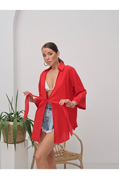 Paw Garage Women's Linen Single Tie Pareo Shirt