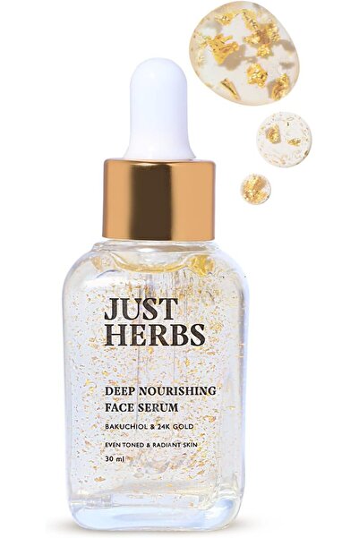 Just Herbs سيروم باكوتشيول للوجه بذهب عيار ٢٤ قيراطًا لمحاربة علامات الشيخوخة...