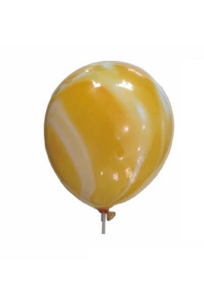 SDX Market Set of 5 latex balloons, marbled yellow, 35 cm