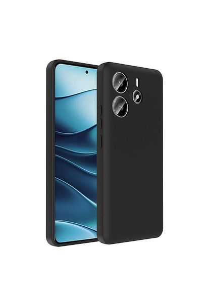HTstore حافظة هاتف Xiaomi المتوافقة مع Redmi Note 14 4G مع حماية للكاميرا وحامل البطاقة - غطاء Zore Vitra - أسود