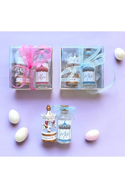 NUNU EVENT 6 Adet Kutulu Atlı Karıncalı Kolonya, Kişiye Özel Hediyelik, Düğün, Nişan, Söz, Kına, Sünnet,Bebek