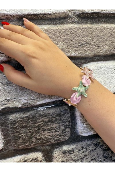 DOLCE QUEEN Women's Elastic Sea Themed Multicolor Trend Bracelet