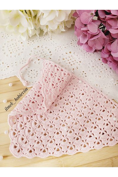 ilmekhobievi Hair Bandana Vintage Model Knitted Pink