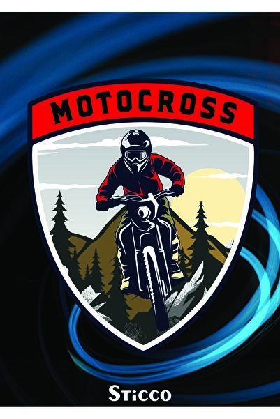 Sticco ملصق كروس موتور - ملصق كمبيوتر للسيارة والدراجة النارية مقاس 12 × 10 سم