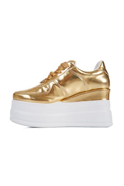 Stilo Wedge Heel Evening Dress Gold Women's Shoes Casual and Comfortable