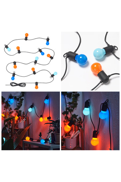 IKEA Solvinden 8,4 Metre 12 Renkli Led Lambalı Bahçe Teras Balkon Aydınlatması
