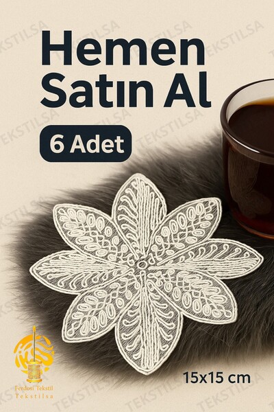 Tekstilsa Sunumluk Peçete, Kokteyl Peçetesi, Kahve Yanı Sunumluk, Bardak Altl...