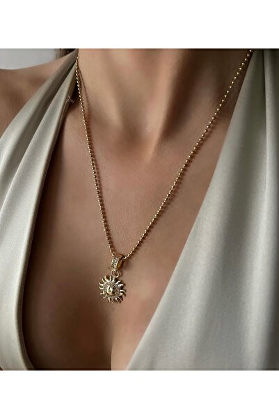 İNN JEWELLERY Çelik Kolye Kararmaz Antialerjik Güneş Figürlü (2 Yıl İthalatçı Garantili)