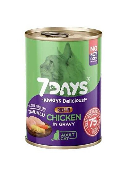 7DAYS Karışık Kedi Konservesi Yetişkin 3 Çeşit 415 gr X 6 Adet