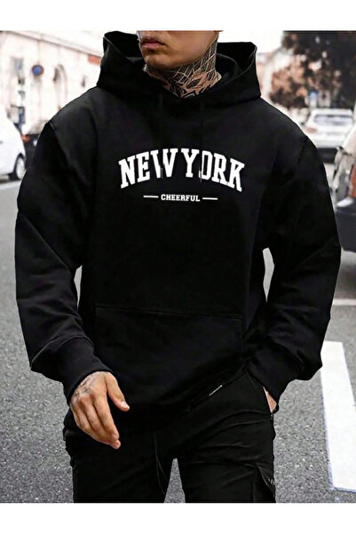 Framgan Unisex muška/ženska majica NEW YORK Štampano Sa kapuljačom Oversize kroj