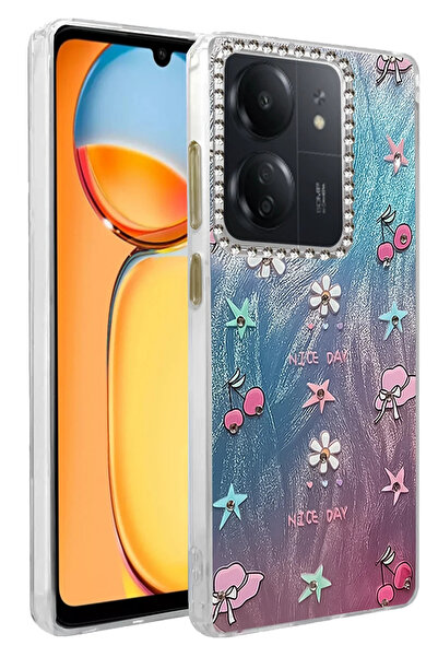 NewFace غطاء حماية لهاتف شاومي ريدمي 13C من سيبتيم بنمط شفرة عاكسة - نمط 4