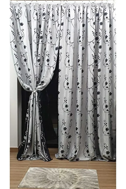 Mastel Set of 2 black-out curtains, gray-black color, model B1