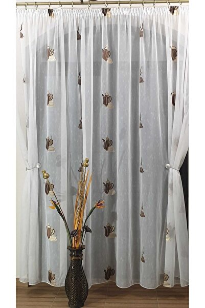 Mastel Perdea bucatarie alba model BC2 confectionata cu rejansa