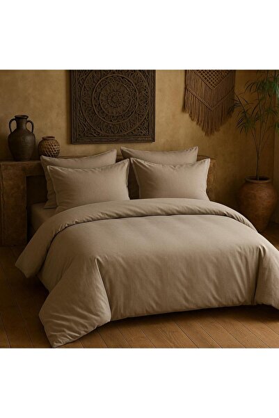 Sheri Home Taş Pamuklu Çift Kişilik Nevresim Takımı 4 Yastık >Kılıfıtr8887366...