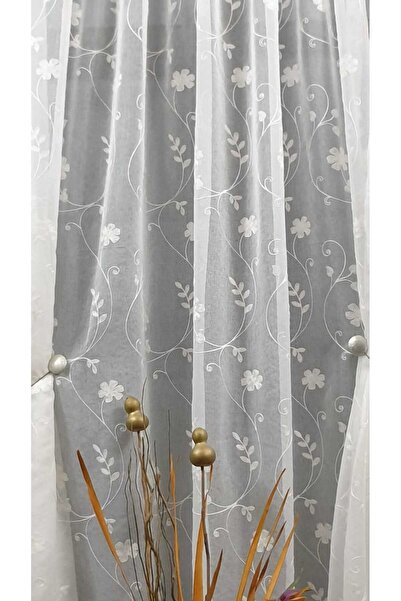 Mastel Perdea alba brodata model B1 confectionata cu rejansa