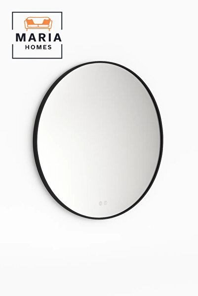 MARIA HOMES مرآة حائط دائرية بإطار أسود - مقاس 100 سم