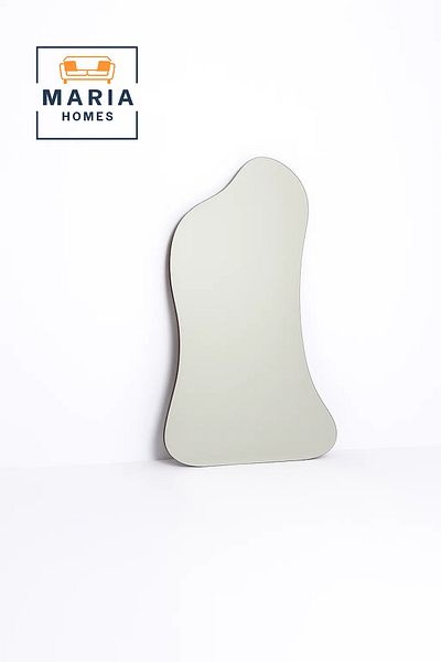 MARIA HOMES Freeform Irregular Full-Length Mirror with Minimal Black Edge-size 120*80CM