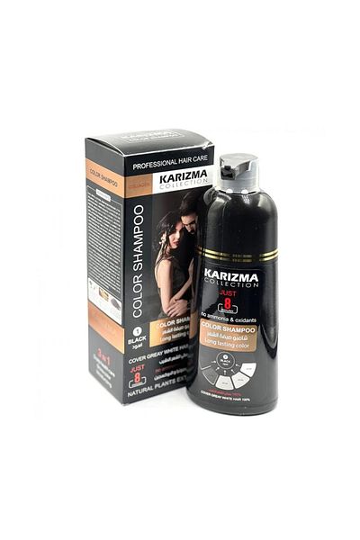 Karizma Charisma Collection Hair Dye Shampoo Color 1 Black + Dark Brown - 400 ml