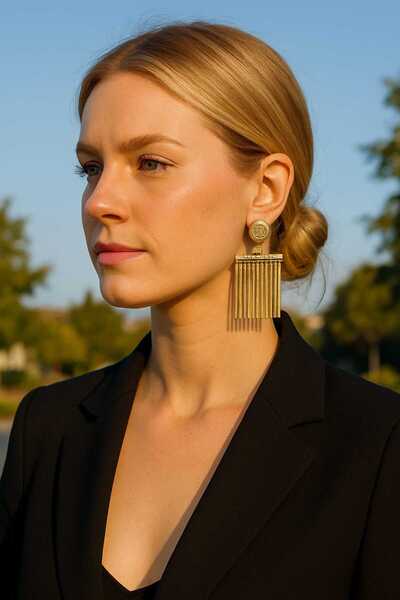 Anziano bijuteri Kadın Küpe Sallantılı Küpe Gold Küpe Paslanmaz Çelik