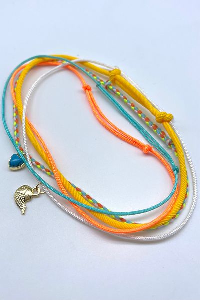 Concept HuBuTU 5 Pieces Summer Rope Anklet Set with Fish Heart Figure