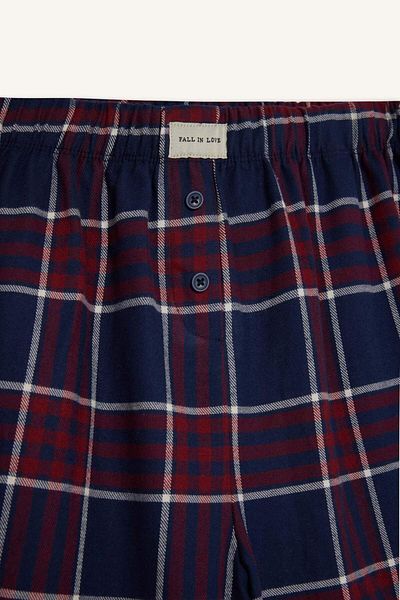 DeFacto Regular Fit Long Length Checked Pajama Bottoms-Fall in Love E7617Ax25Au