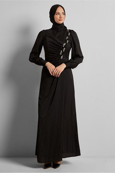 Alvina Stone Satin Evening Dress 50524
