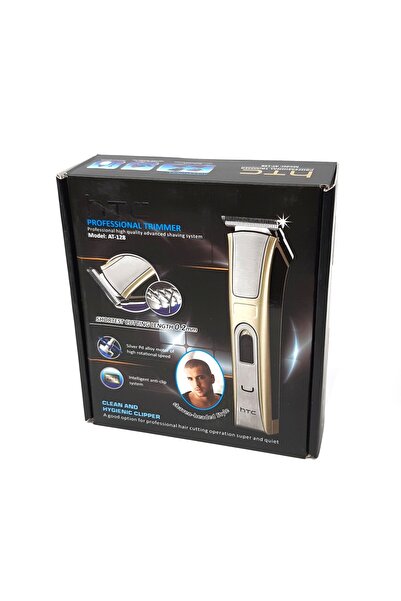 HTC Professional cordless hair clipper with accessories and titanium blade, GOLD