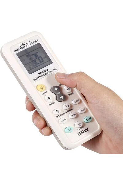 Senmase Telecomandă universală pentru aer condiționat, Senmase, ecran LCD, 13,3x5x2,3 cm, alb