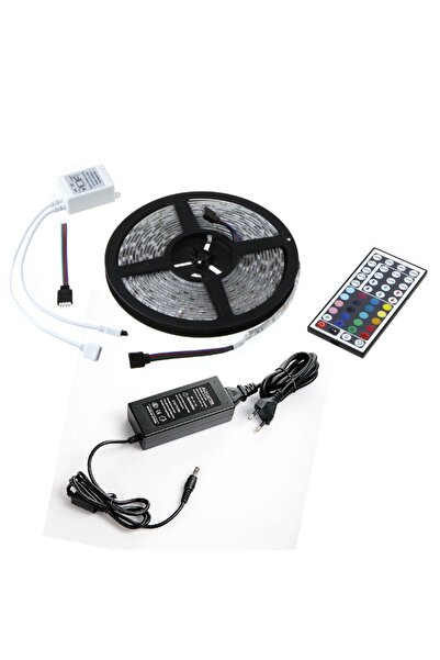 selgot romania Kit bandă LED RGB 5050, lungime 5m, cu alimentator și telecomandă
