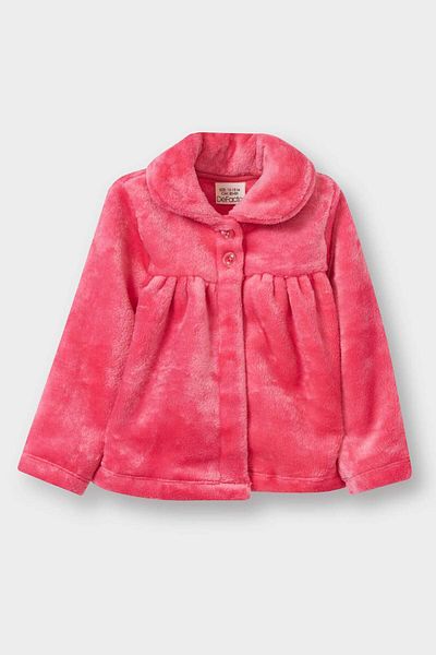 DeFacto Baby Girl Baby Collar Buttoned Plush Cardigan E8772A525Au