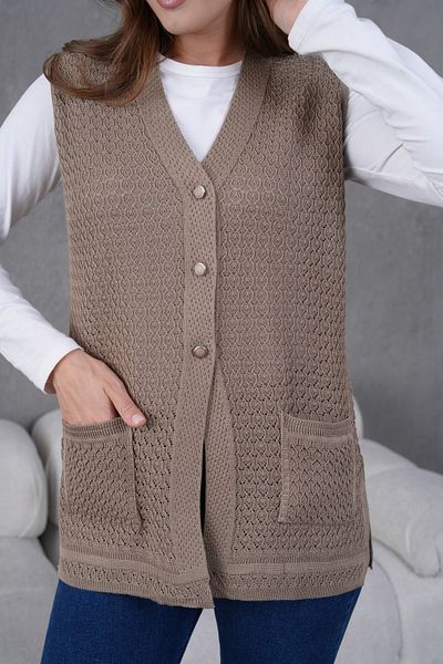 Lamierra Knitwear Knitted Detailed Seasonal Vest