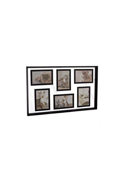 OEM Ramă foto decorativă neagră pentru 6 fotografii