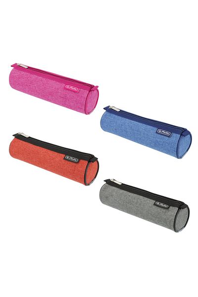 Herlitz Penar Etui Rotund Bicolor, Mix Fete/Băieți, 4 Culori Asortate, Material Textil