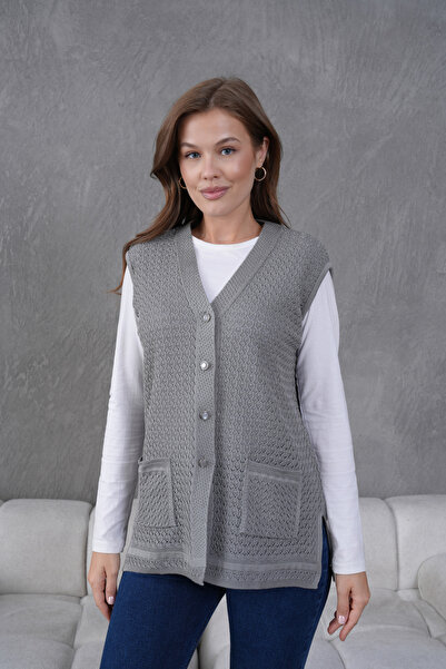 Lamierra Knitwear Knitted Detailed Seasonal Vest