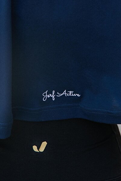 Jerf Aura Crop T-Shirt Navy Blue