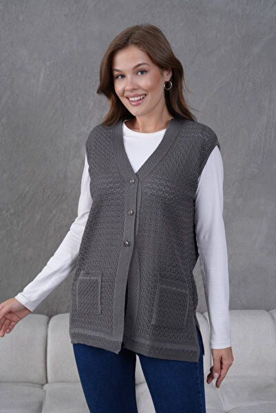 Lamierra Knitwear Knitted Detailed Seasonal Vest