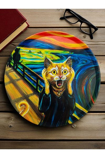GALATA GIFT Coasters, Round Coasters, 2 Pieces Cat Coffee Coasters-Cat Coasters 9cm