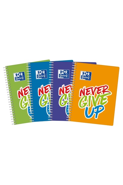 Oxford Caiet Never Give Up, A5, 80 de coli, Optik 90g/m², Legătură spirală du...
