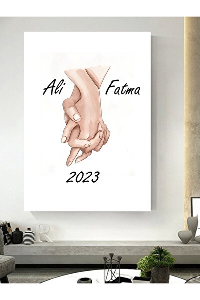 ESLEM KİŞİYE ÖZEL 2 KİŞİLİK KANVAS AİLE TABLOSU