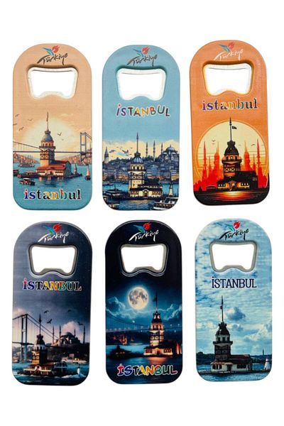 GALATA GIFT Bottle Opener, Opener Magnet (6) Pieces Istanbul Themed Refrigerator Magnet, Soda Soda Pop Opener 9cm